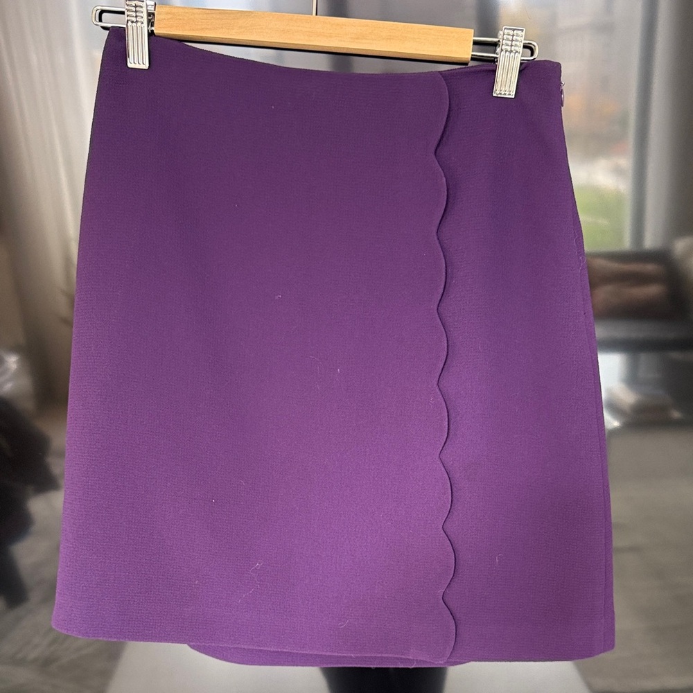 Club Monaco Purple Scalloped Mini Skirt